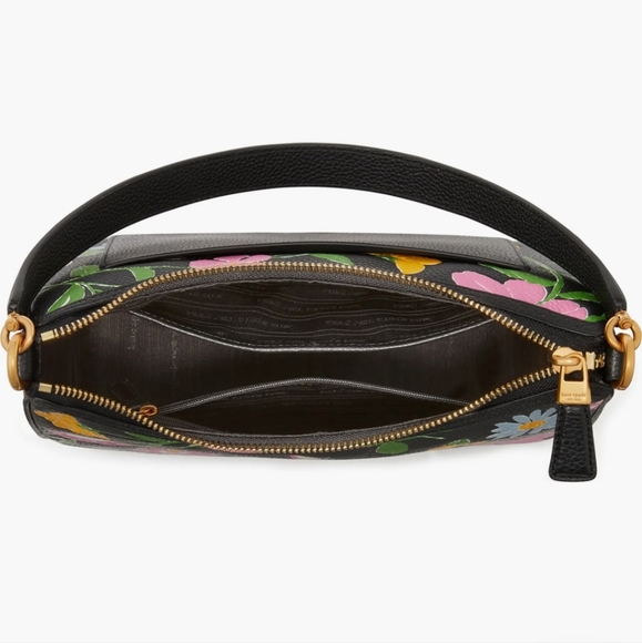 Kate Spade Sam Floral Embossed Pebble Leather Shoulder Bag - Picture 2 of 7